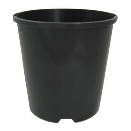 Black plastic pot, 1.55-litre capacity, 155mm (6-inch) diameter, 150mm height, ideal for gardening, seedlings, and plant propagation.