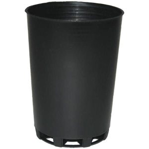 Garden City Plastics black plastic pot tube, 50mm (2-inch) diameter, 70mm height, 0.011-litre capacity, made in Australia, ideal for seedlings and propagation.