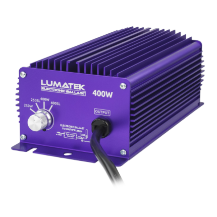 Lumatek 400W 240V Dimmable Digital Ballast with adjustable settings and dual lamp compatibility.