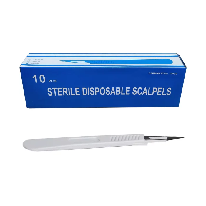 Sterile disposable scalpel with precision blade for plant cloning and propagation