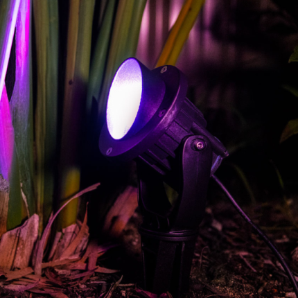 Holman 100mm RGB Colour Spotlight RGB spotlight for garden lighting with customizable colors