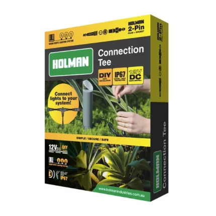 Holman 2-Pin Connection Tee for connecting garden lights