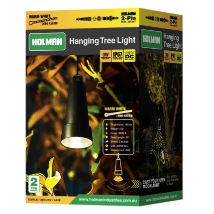 Holman Warm White Hanging Tree Light for ambient outdoor lighting