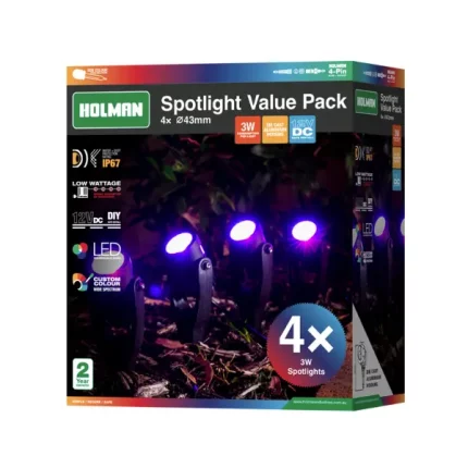 RGB spotlight value pack with four customizable lights for outdoor lighting