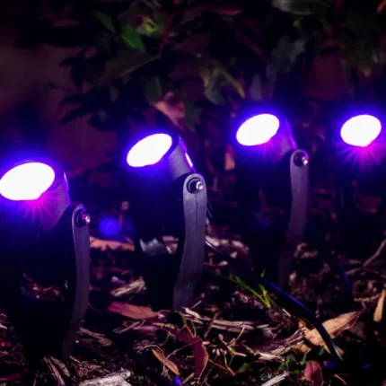 RGB spotlight value pack with four customizable lights for outdoor lighting