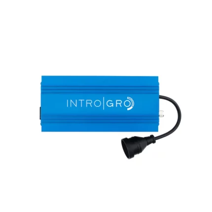 IntroGro 600W Digital Ballast featuring dimmable settings, enlarged cooling fins, and fully sealed components for efficient indoor plant lighting.