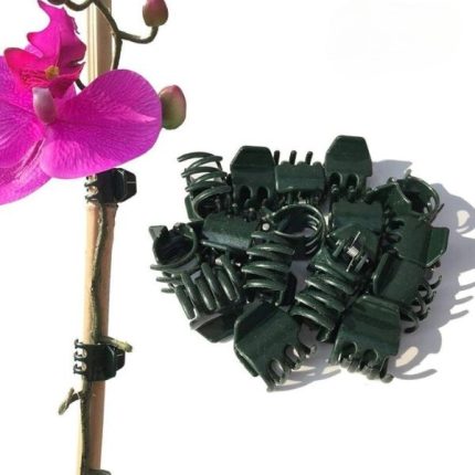 Ryset Orchid Clip, durable plastic clips for securing orchid stems to stakes, ideal for indoor and outdoor plant support.