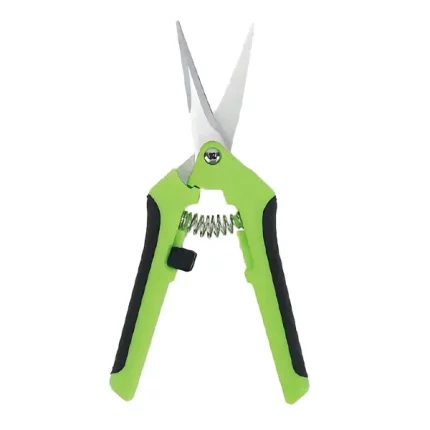 Hydro Bitz Straight Blade Trimming Scissors with ergonomic rubber handle, titanium-coated straight blades, and safety lock