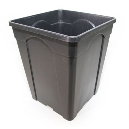 Black 10L square flower bucket with 220mm diameter and 265mm height, ideal for gardening applications