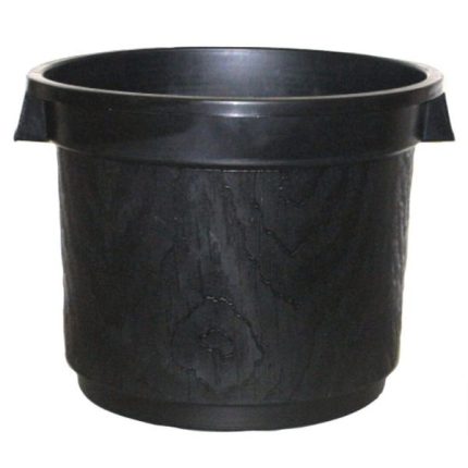 Black 28L flower bucket with handle, 410mm diameter, ideal for horticultural and gardening applications