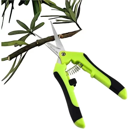 Hydro Bitz Straight Blade Trimming Scissors with ergonomic rubber handle, titanium-coated straight blades, and safety lock