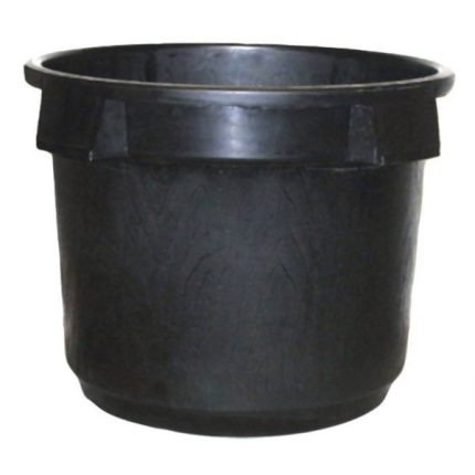 Black 52L flower bucket with 500mm diameter and handle, ideal for horticultural and gardening applications