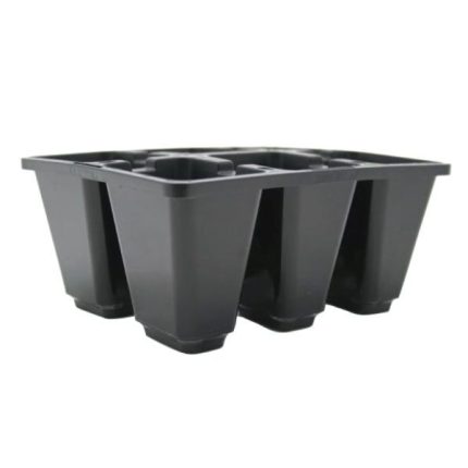 6 Cell Pack Propagation Punnet, black durable tray for seedling and cutting propagation in nurseries