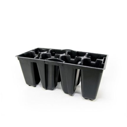 8 Cell Metric Propagation Punnet, durable black plastic tray for seedlings in nurseries and greenhouses