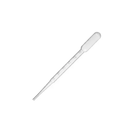 Bag of 100 3mL plastic pipettes with clear graduations for accurate liquid measurement