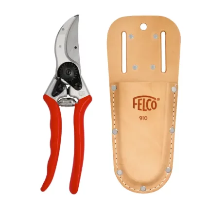 Felco 2 Pruning Shear and Felco 910 Leather Holster for easy carry and access during gardening tasks