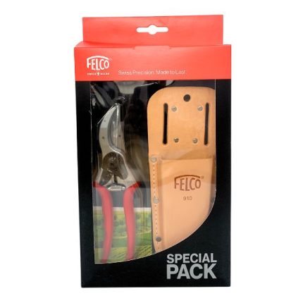 Felco 2 Pruning Shear and Felco 910 Leather Holster for easy carry and access during gardening tasks