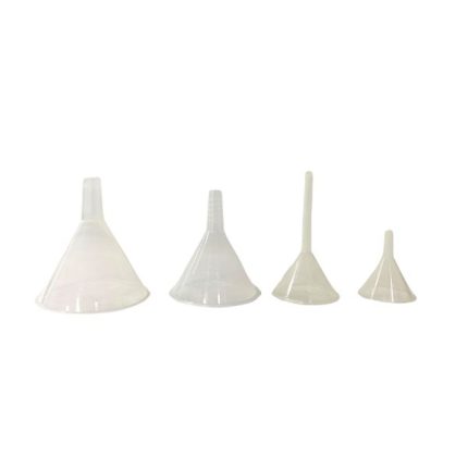 Funnel set with four sizes, ideal for liquid and soil transfer in horticultural applications