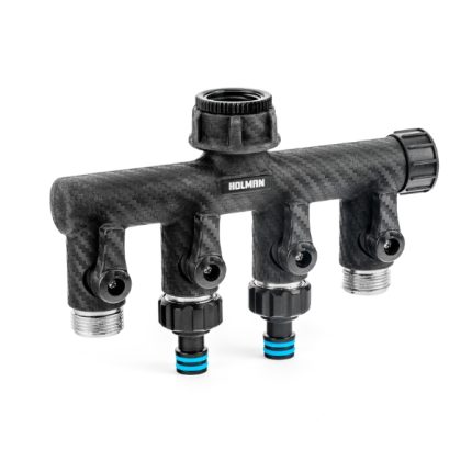 Holman 4 Outlet Heavy Duty Metal Manifold with leak-resistant design and independent flow controls