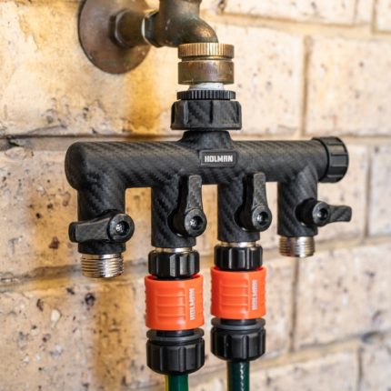 Holman 4 Outlet Heavy Duty Metal Manifold with leak-resistant design and independent flow controls