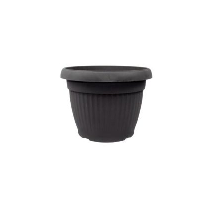 Black Vesna Design Pot 134mm, suitable for decorative and practical gardening purposes.