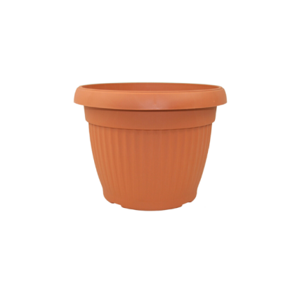 Vesna Design Pot in 228mm size with a terracotta finish, perfect for medium to large plants in indoor and outdoor settings.