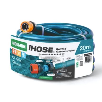 Holman 20m iHose® Garden Hose featuring heavy-duty construction and Grip 'n' Lock® fittings.