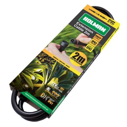 Holman 2m 2-Pin Extension Cable with IP67 waterproofing for outdoor lighting setups.