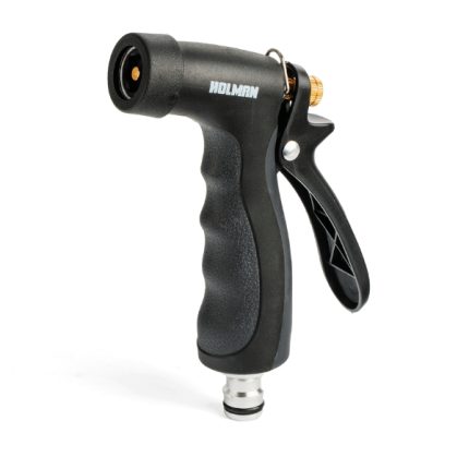 Holman 40m Trade Hose with chrome-plated brass fittings and included spray gun.